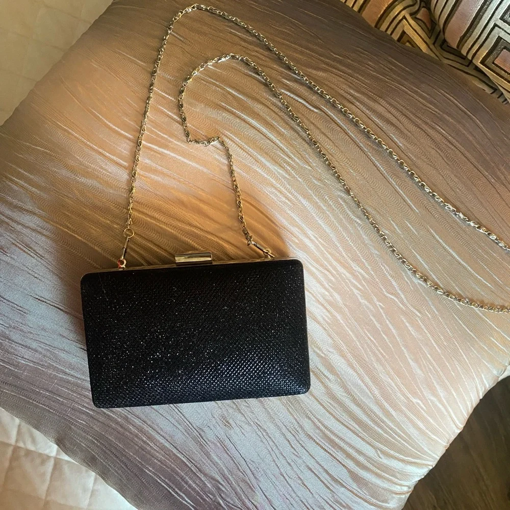 Elegant Black Chain Clutch